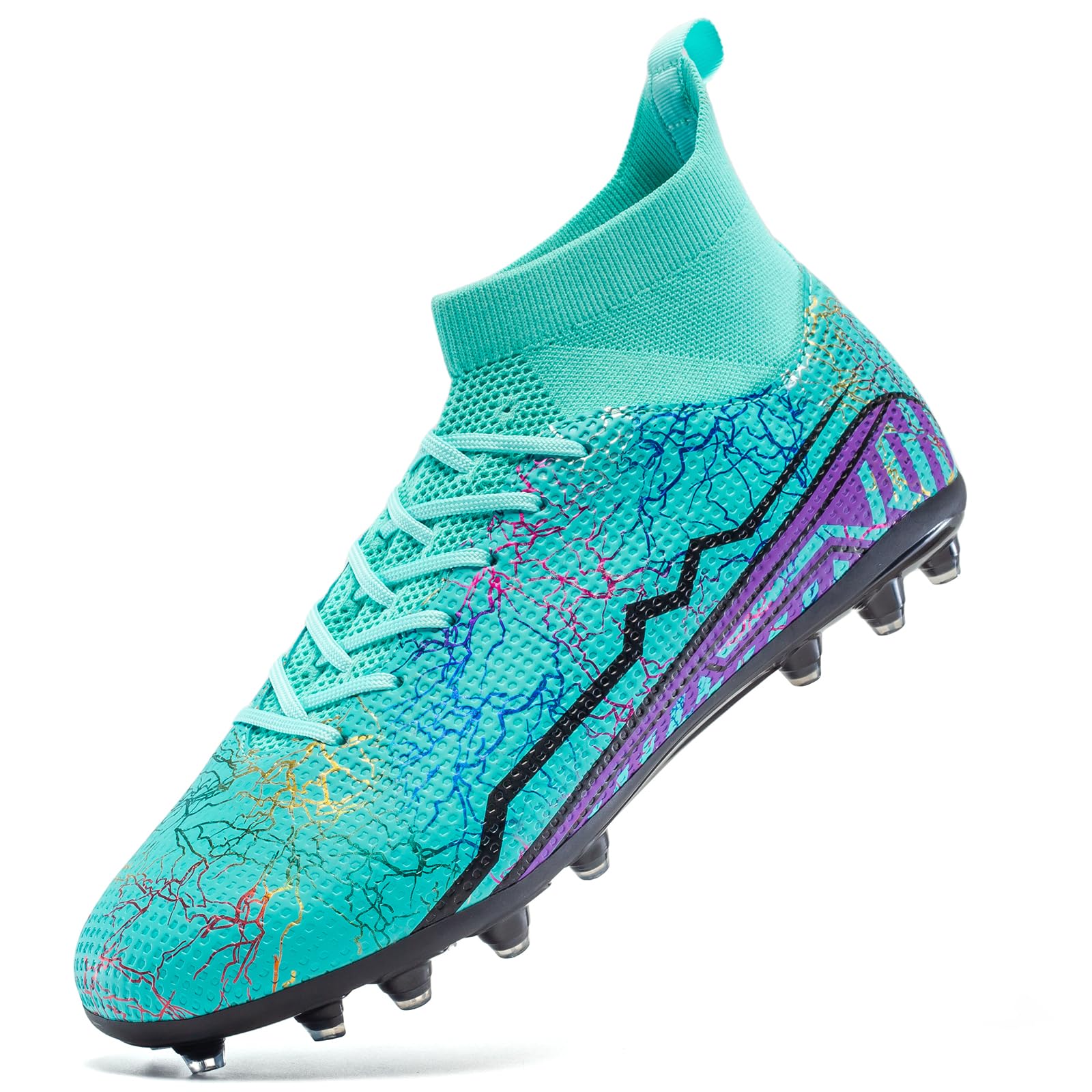 Soccer Cleats Mens Youth Turf Soccer Shoes High Tops Football Cleats Professional Athletic AG Training Football Boots Unisex-image-25