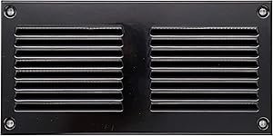 Vent Systems 8'' x 4'' Inch Air Vent Cover - Black - Metal Air Return Grill with Built in Pest Guard Screen HVAC Vent Cover for Home Improvement Vent Duct Cover 200x100 mm