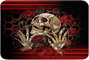 Feelyou Sugar Skull Bath Rugs for Bathroom 20