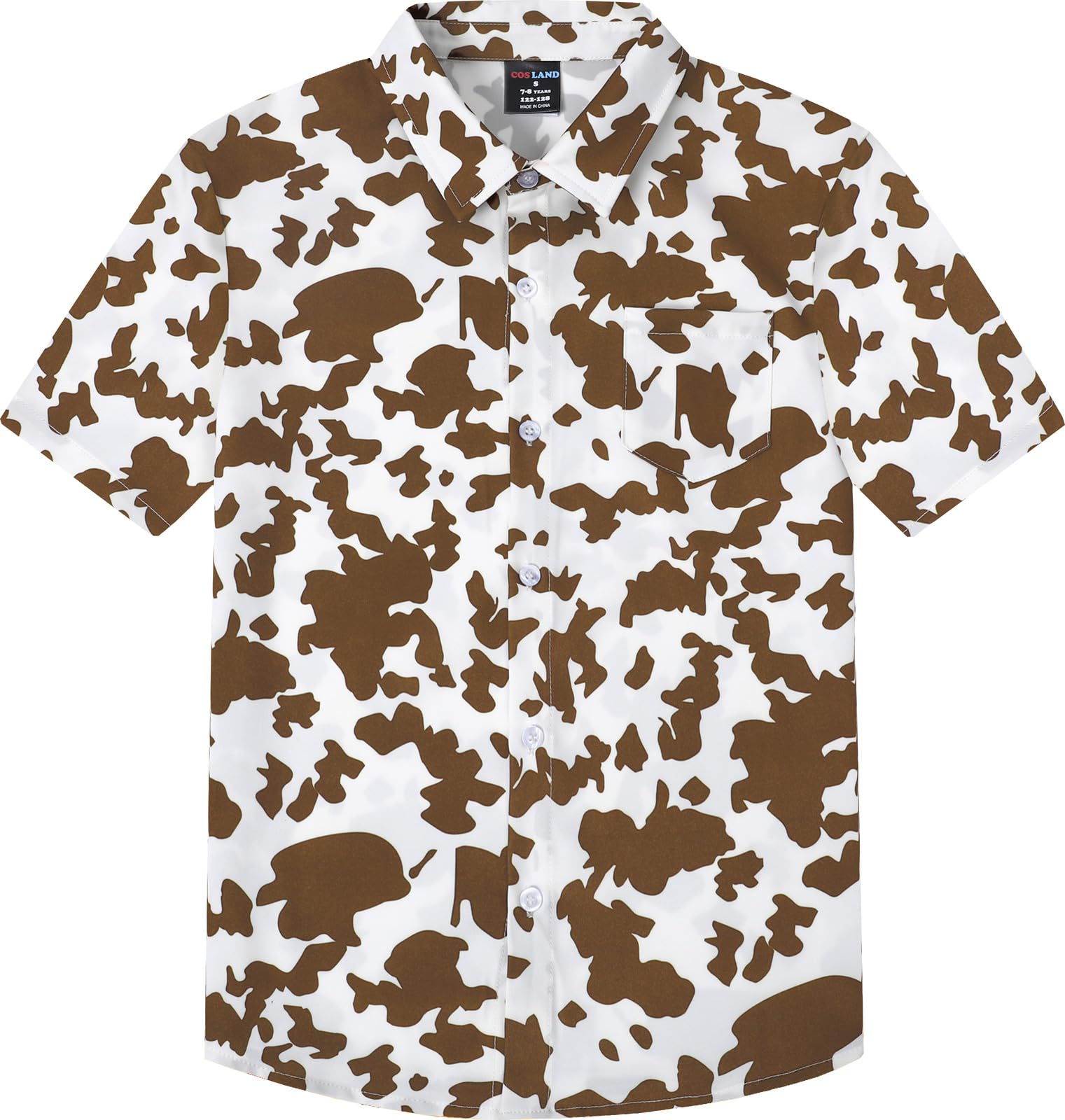 COSLAND Boys' Animal Print Hawaiian Shirt Kids' Novelty Button Down Shirt, X-Small-Large
