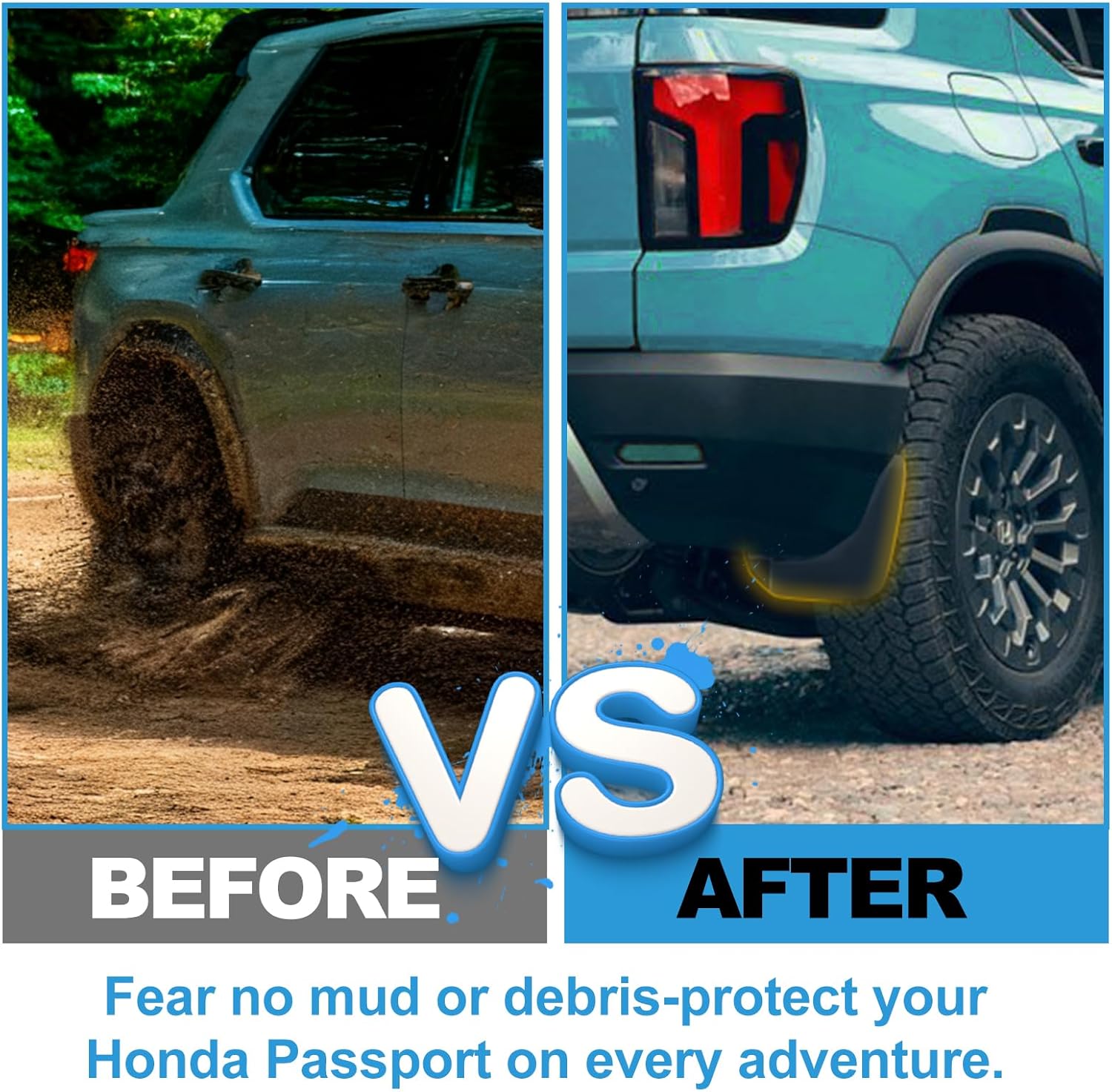 4Pcs Mud Flaps Mudguards for 2026 Honda Passport RT-L/TrailSport/TrailSport Elite Front & Rear Splash Guards,08P00-3BM-100,Exterior Accessories
