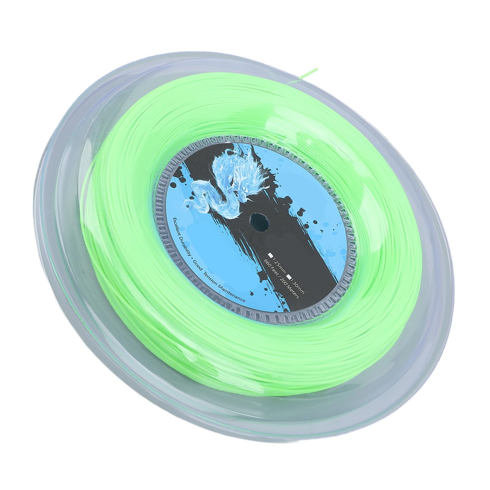 Asixxsix Corda da Tennis, Corda da Tennis in Poliestere Soft Power Control Resistente all'abrasione, da Multifilamento con Bobina Verde Fluorescente da 200 M per Giocatori Offensivi