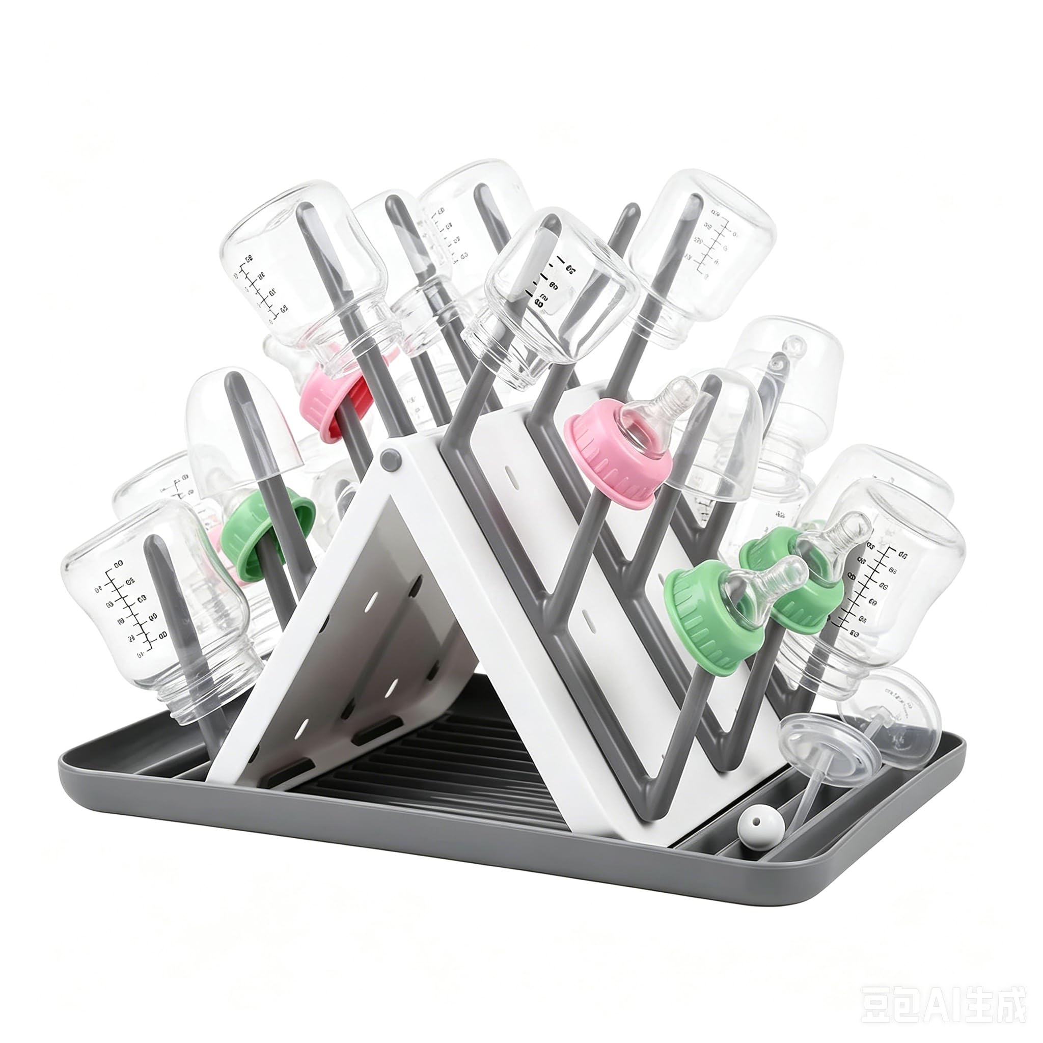 Support de séchage pour biberons Hooyax grand égouttoir de cuisine gris