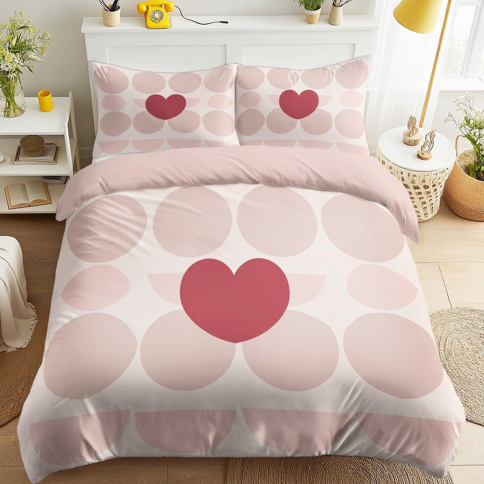 Housse de couette rose 220x240 pour embellir une chambre adulte avec style minimaliste