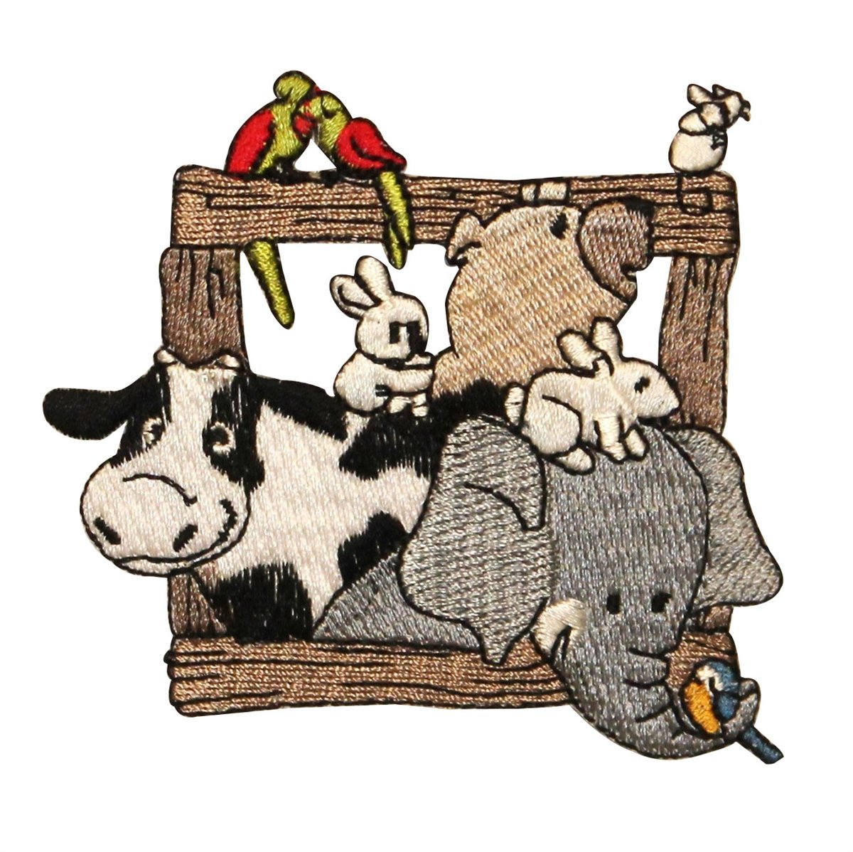 Cool-Patches ID 0581 Farm and Wild Animal Patch Noah Arc Ship Embroidered Iron On Applique