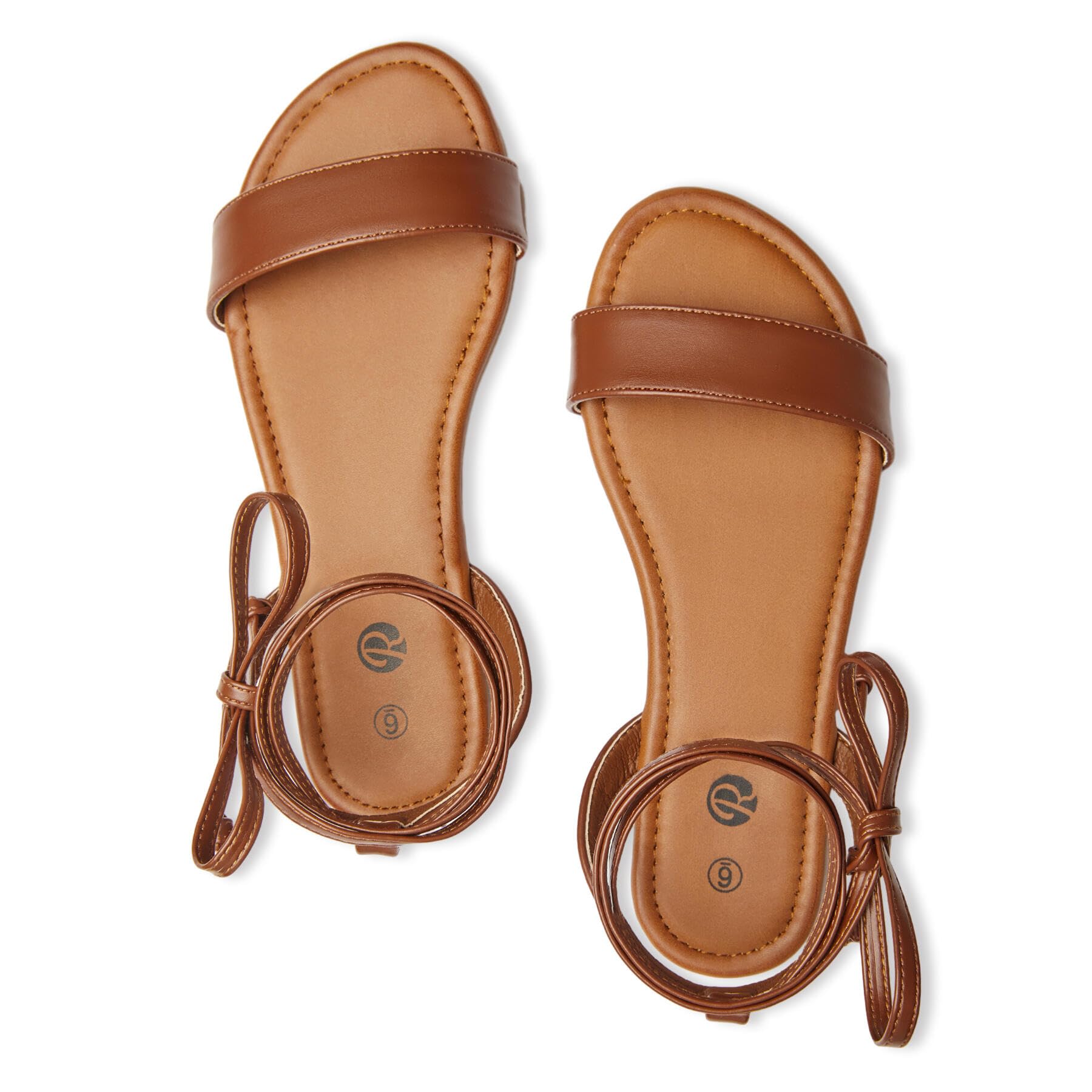 Rekayla Women's Sandals Open Toe Tie Up Ankle Wrap Flat Sandals for Women Comfortable Casual Dressy Summer Shoes Cute Strappy Lace Up Sandal