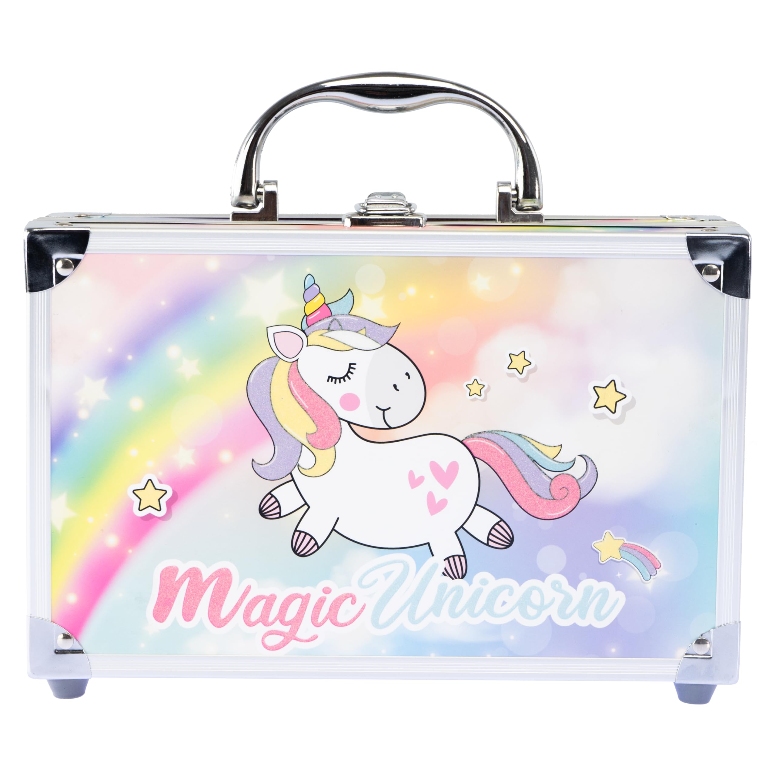 Nice Group - Magic Unicorn Case Make Up, Valigetta con Specchio e Set di Trucchi per Bambini