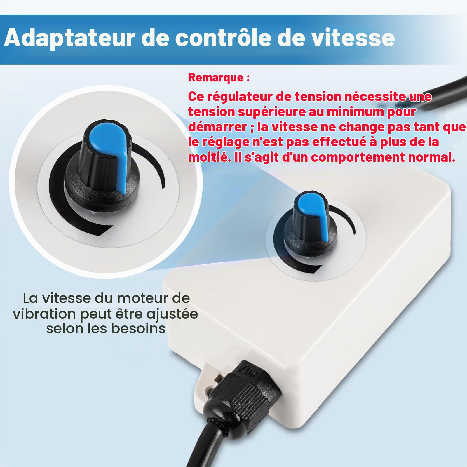 MXBAOHENG 100 W Moteur électrique de vibration force de vibration réglable, 50 kg Moteurs vibrants avec prises EU et transmissions pour table vibrante, écran vibrant, machine de criblage de sable