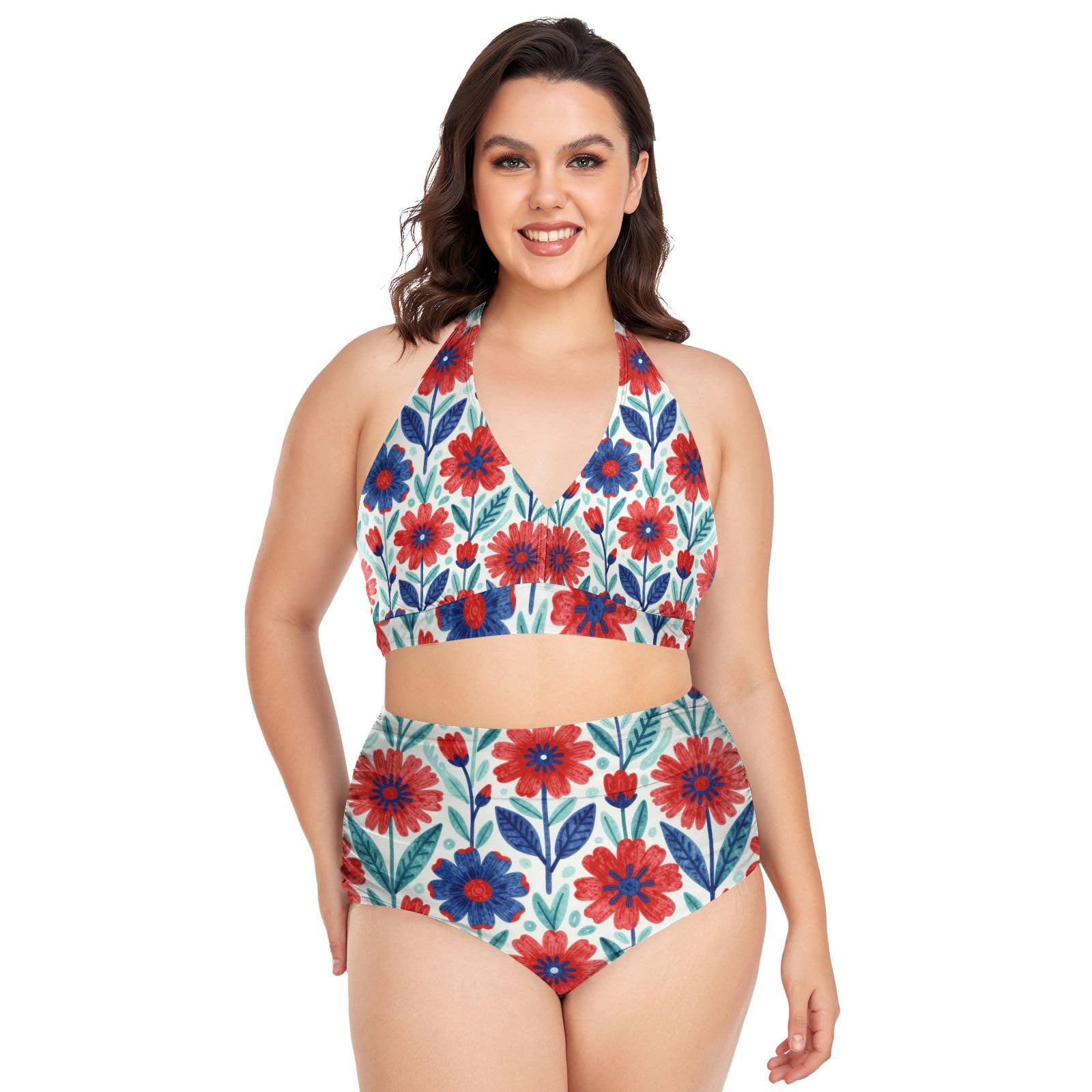 FRODOTGV Curvy damskie dwuczęściowe zestawy kąpielowe L-4XL