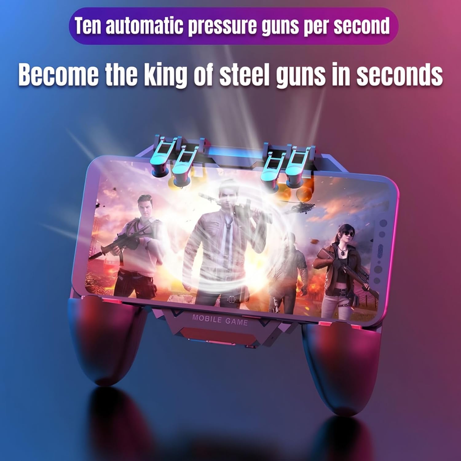 FURZEQIFA PUBG Mobile Controller Joystick Turnover Button Gamepad for PUBG iOS Android Six Finger Operating Gamepad With Cooling Fan
