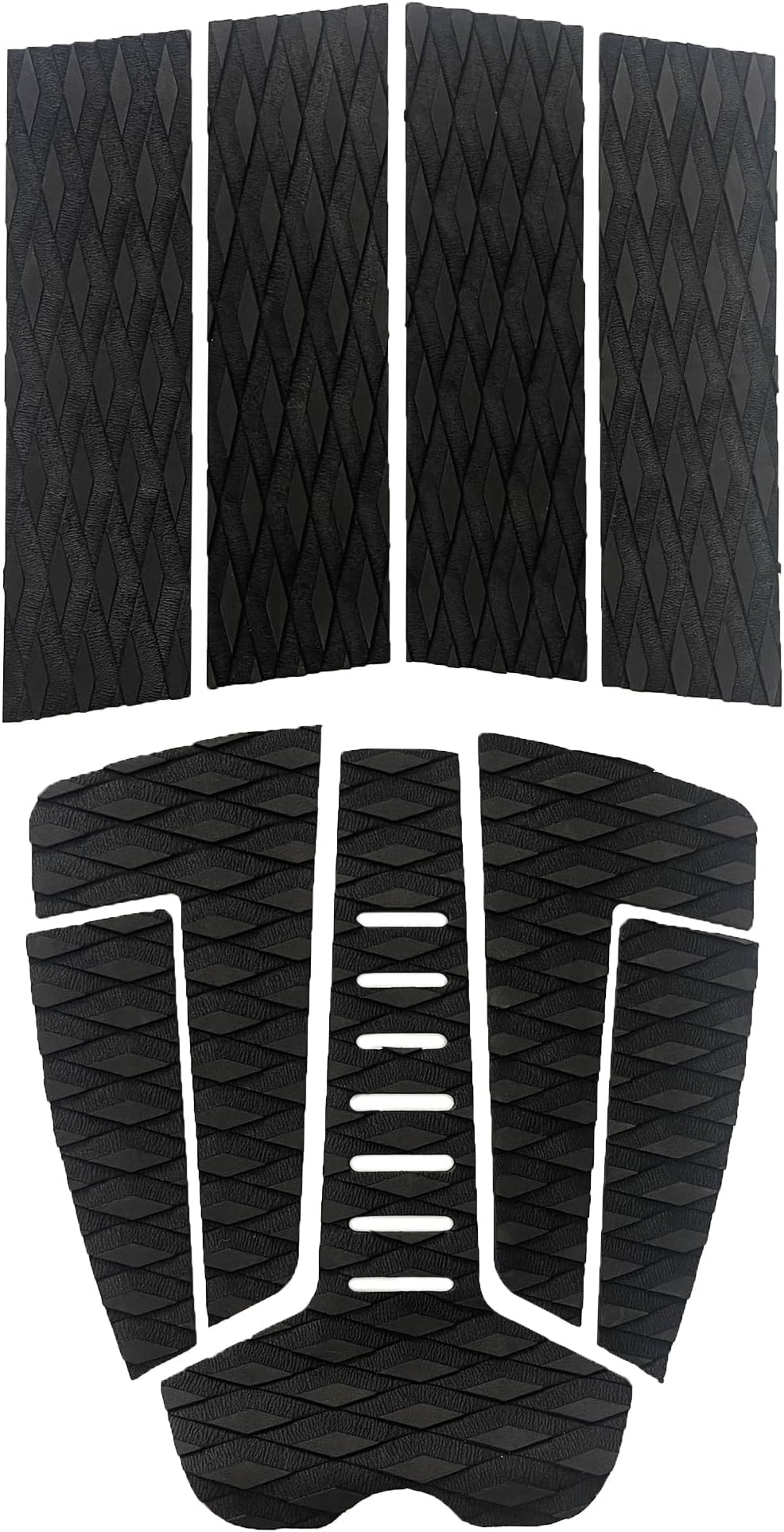 OITRCSS Surfboard Traction Pads Set, 7 Pieces EVA Pads for Front and Back, Adjustable with 3M Adhesive, Fits All Board Sizes