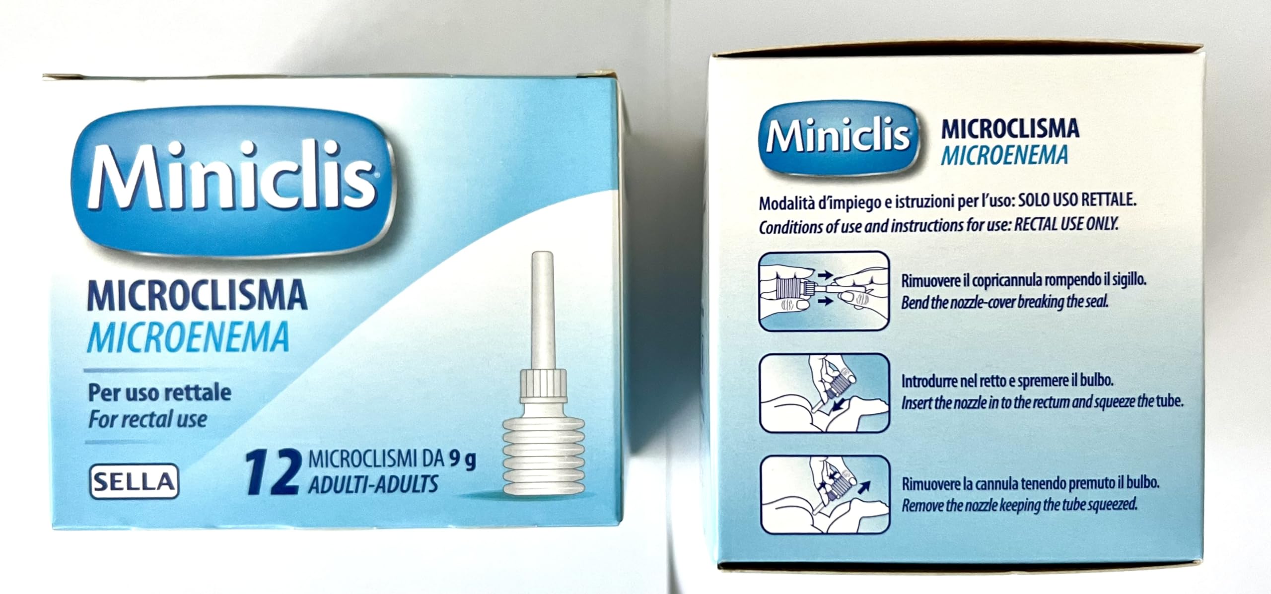 Sillín Miniclis Adultos 12 microclismos de 9 gr 2 paquetes