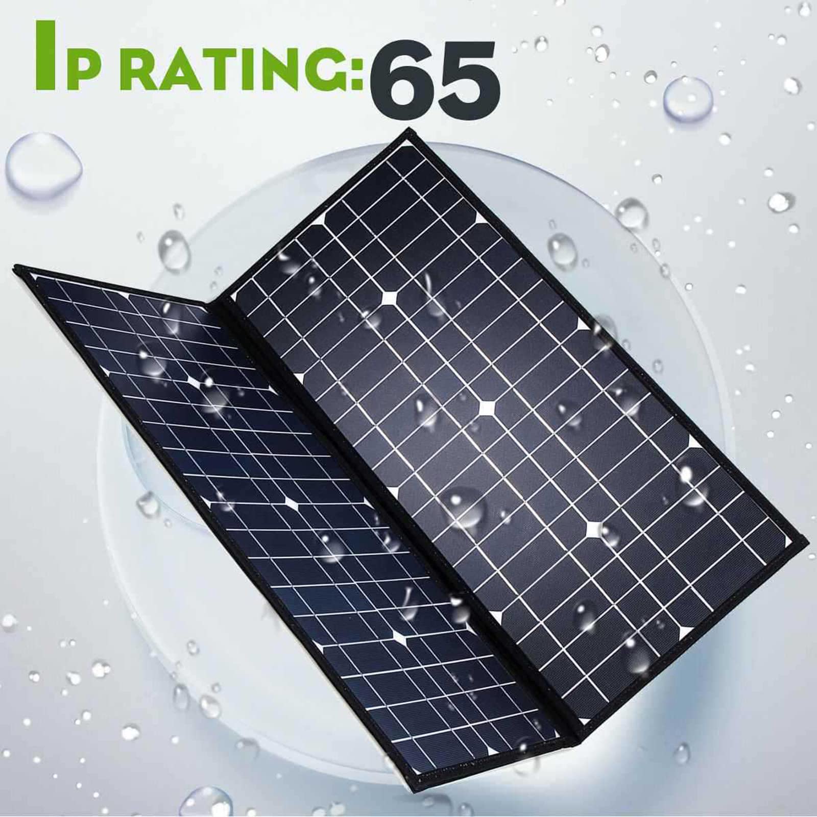 Kit de panneau solaire pliable 50W 18V, léger (560x615x7mm, 1380g), monocristallin, étanche IP65 pour camping-car, bateau