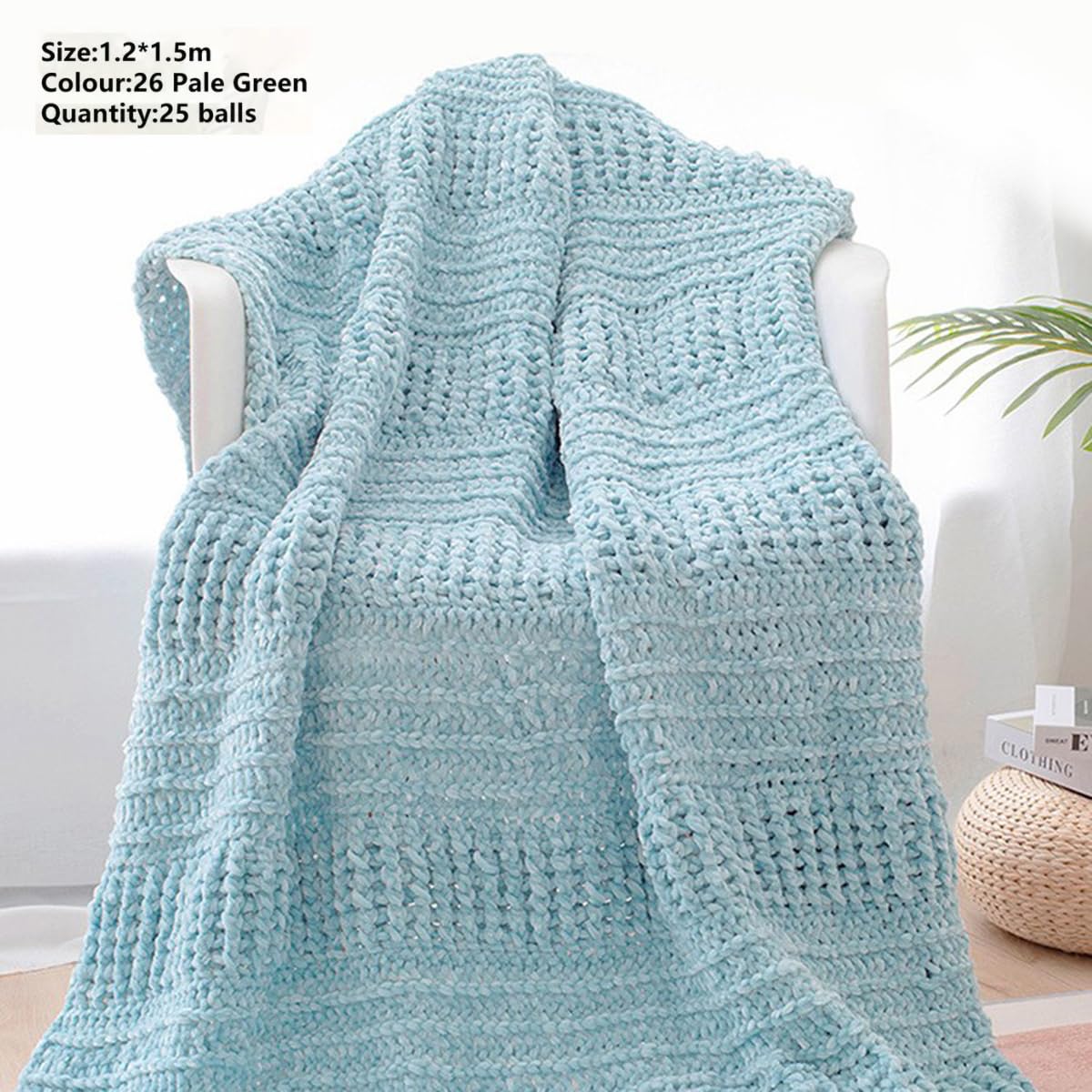 Włóczka Super Chunky Yarn, Włóczka Chunky Velvet Chenille w opakowaniu 3 szt., 100 g, do robienia na drutach i szydełkowania
