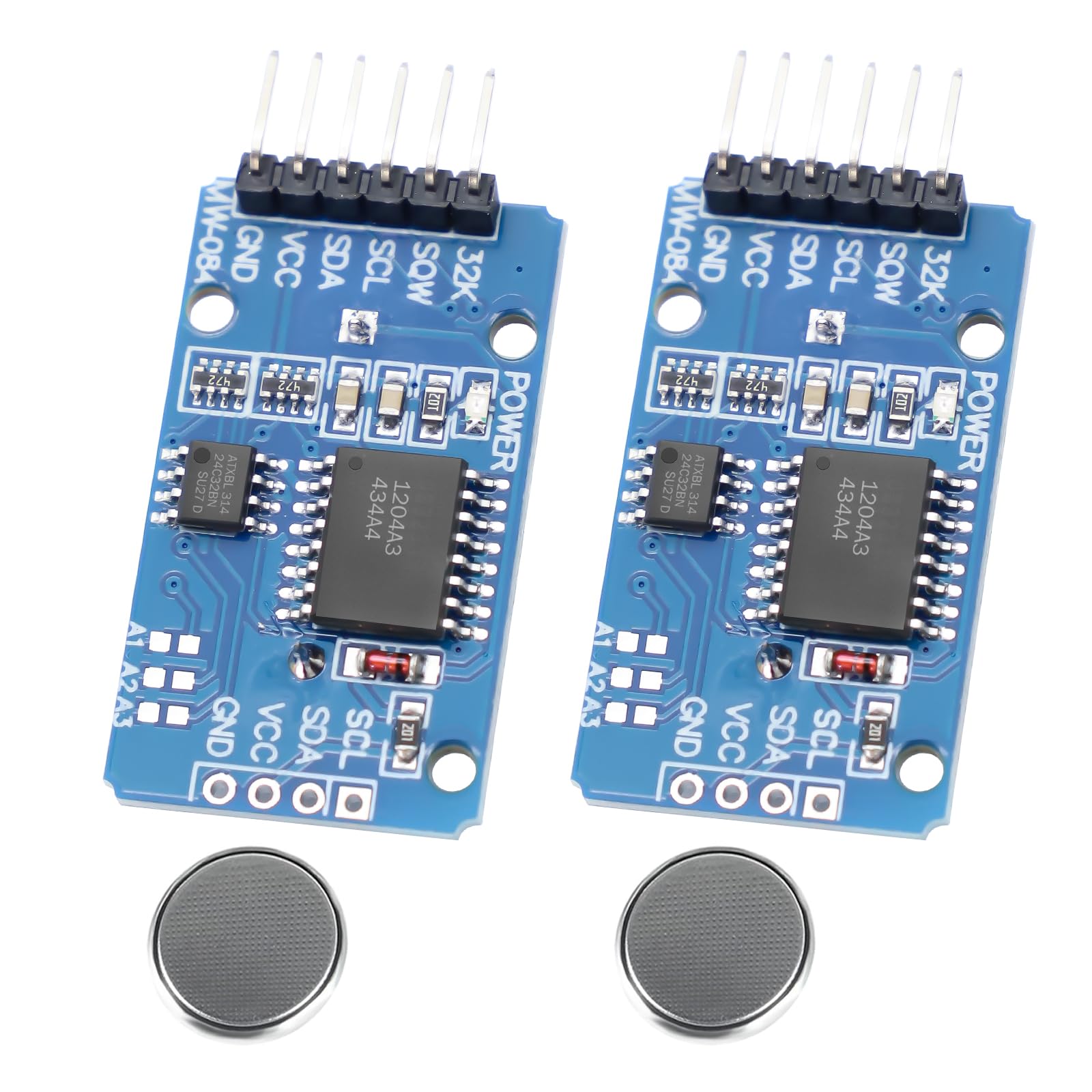 Modulo orologio ad alta precisione AT24C32 RUIZHI 2 Pezzi Real Time Clock RTC AT24C32 IIC Module Precision Clock Module con Batteria compatibile con Arduino