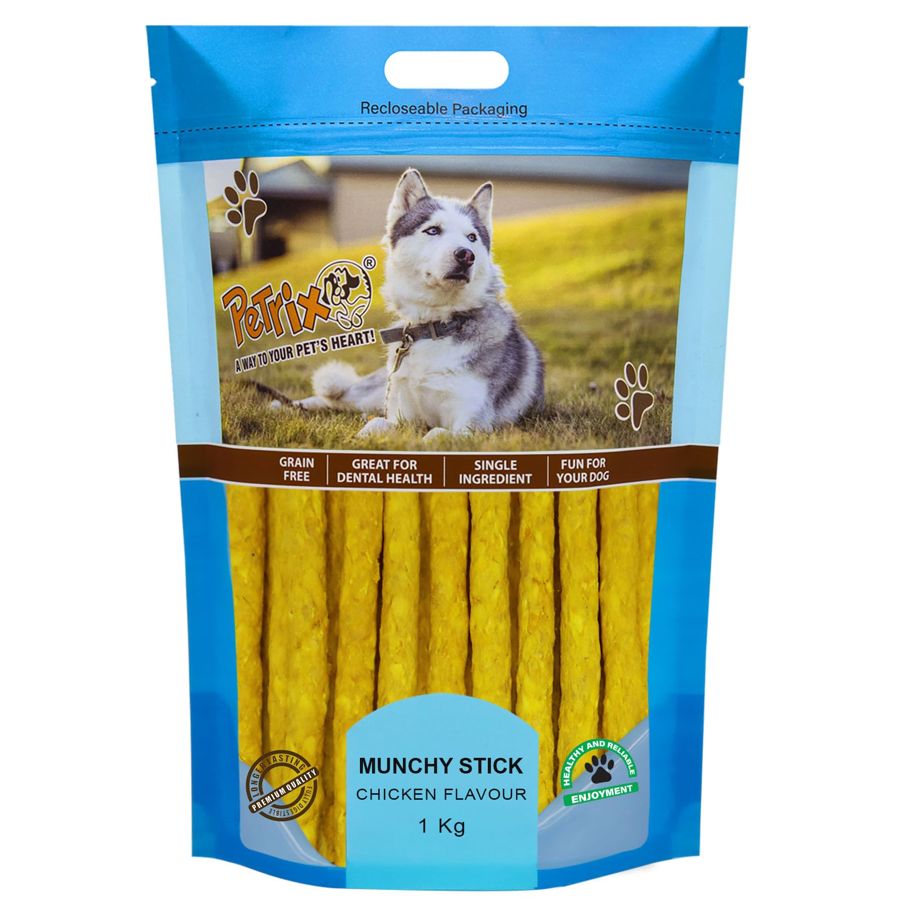 Petrix Flavored Munchy Sticks-1000g, Dog Chew Sticks, for Healthy Teeth and Gums | All Life Stages & All Breeds-Dog Treats (Chicken-1 Kg) (B0D1V6LF61) Amazon Price History, Amazon Price Tracker