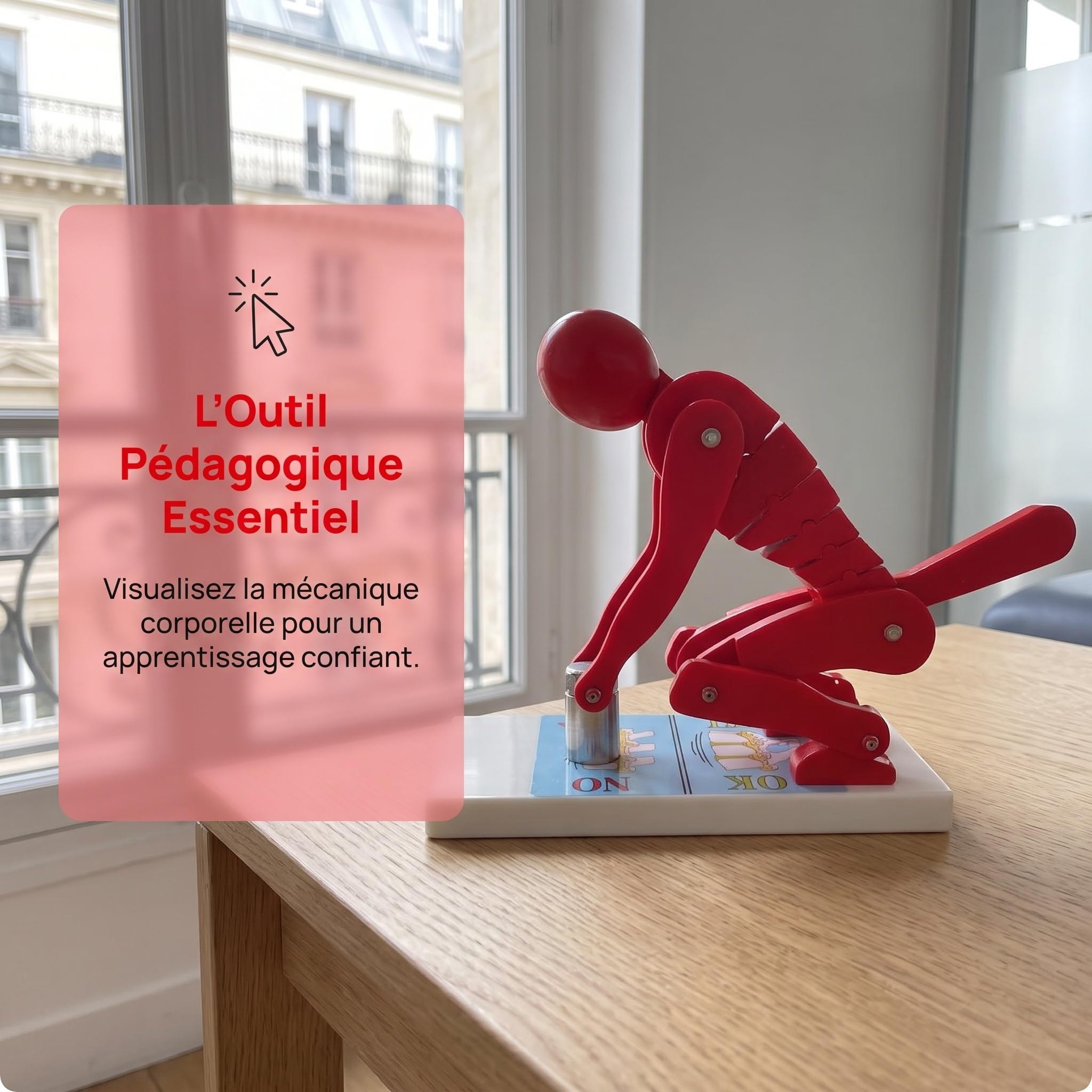 Modèle Biomécanique Levage Base Stable Modèle Posture Port Objet Résistant à Chocs Maquette Démonstration Posture Levage Matériel Pédagogique pour Instructeur Sportifs, Rouge