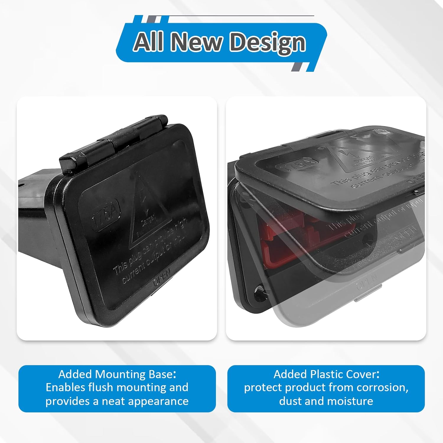 Wsays Wire Harness Plug with 2-4 Gauge and 1/0 Gauge Flush Mount Dust Cover 175Amps Battery Quick Connect Disconnect Electrical Plug Kit for Truck UTV ATV RV Boat Winch Lift Trailer Motor