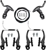 Conjunto de freio de bicicleta tipo V, freio MTB dianteiro e traseiro universal completo, freios de bicicleta, cabos internos e externos, inclui pinças de alavanca de freios, chaves