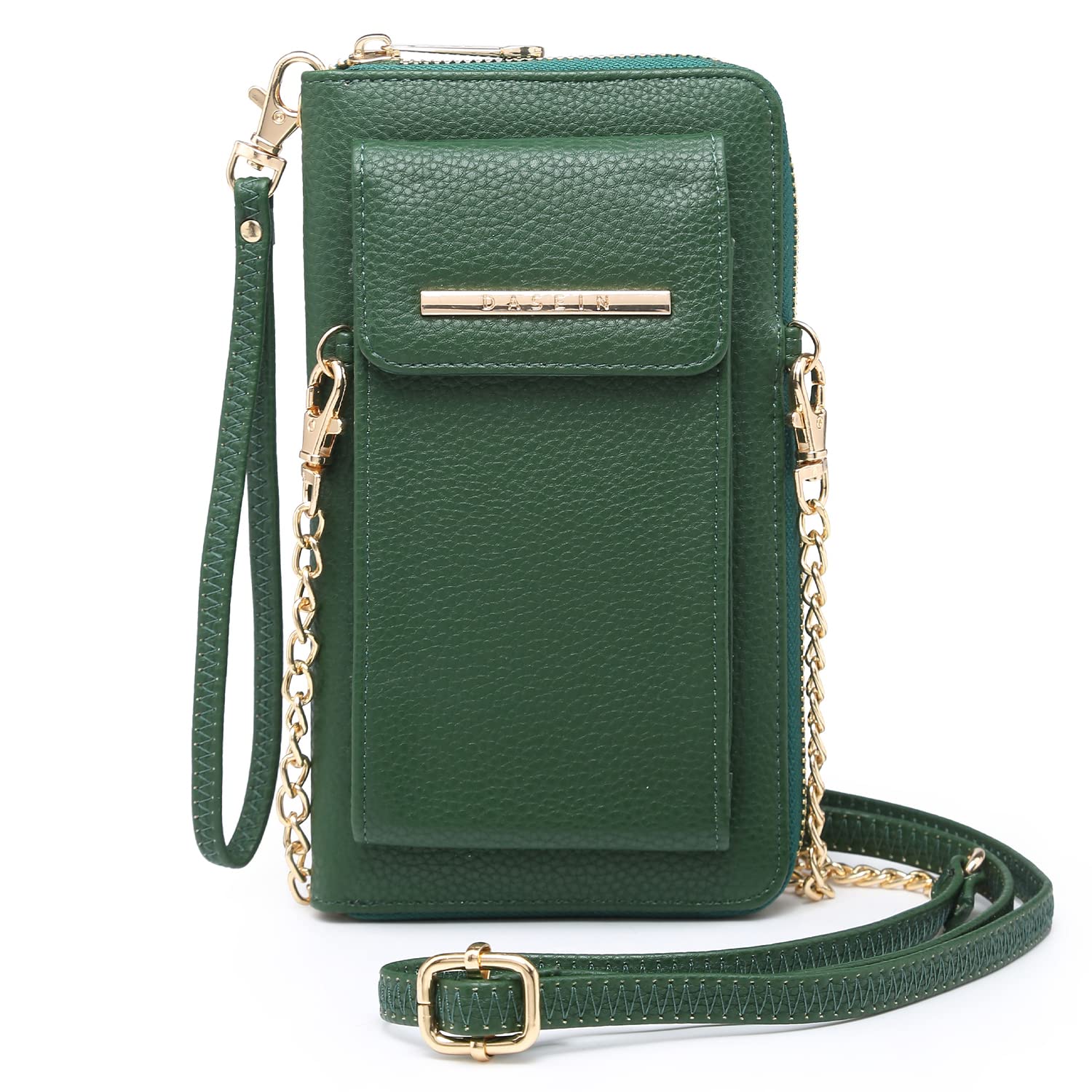 Dasein Crossbody Bag Phone Purse Handbag for Women Shoulder Bag Credit Card Wristlet Wallet with Multi Pockets (Dark Green-1 New)