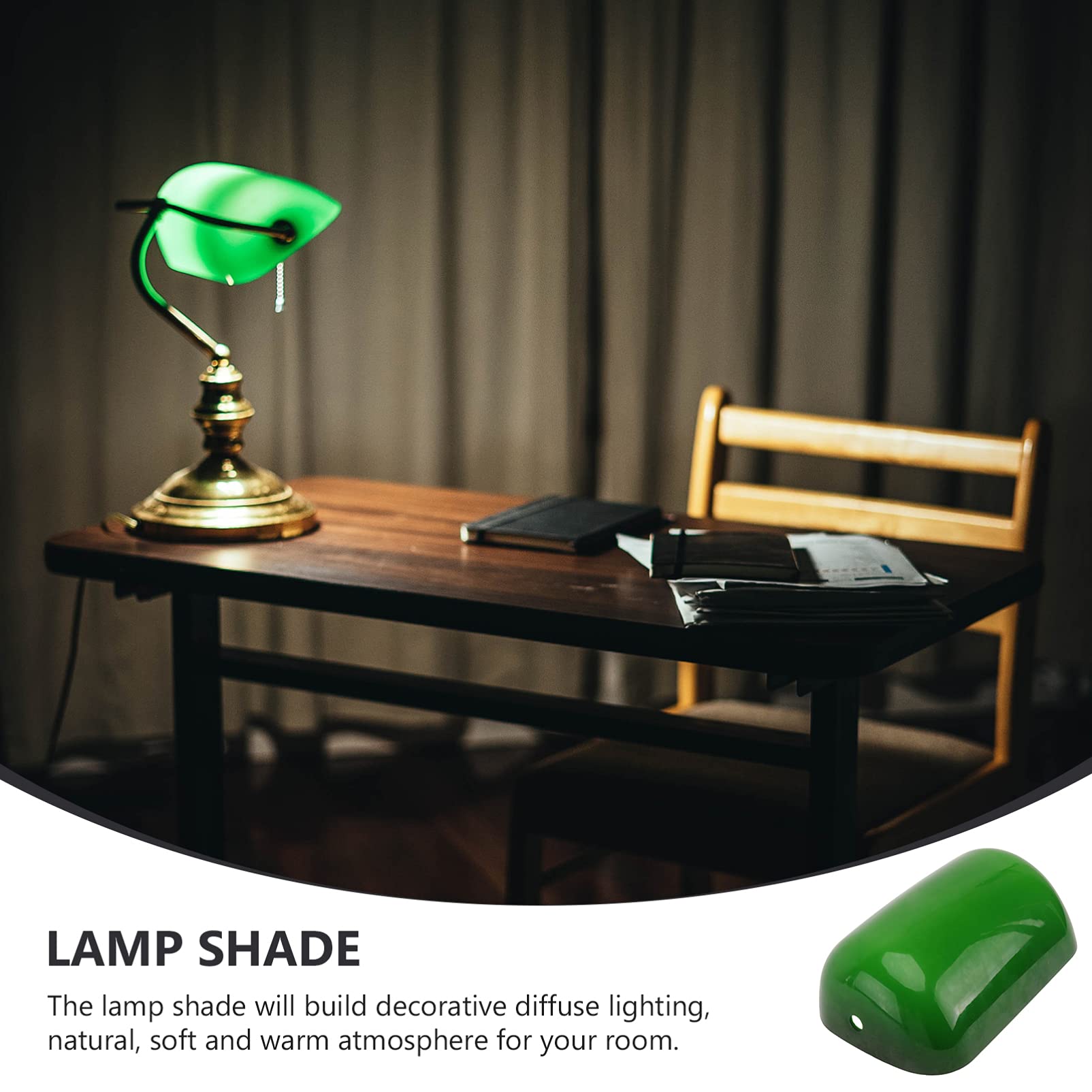 Lámpara Mesa Zora Estilo Banquero, Pantalla Vidrio | Lampara.es