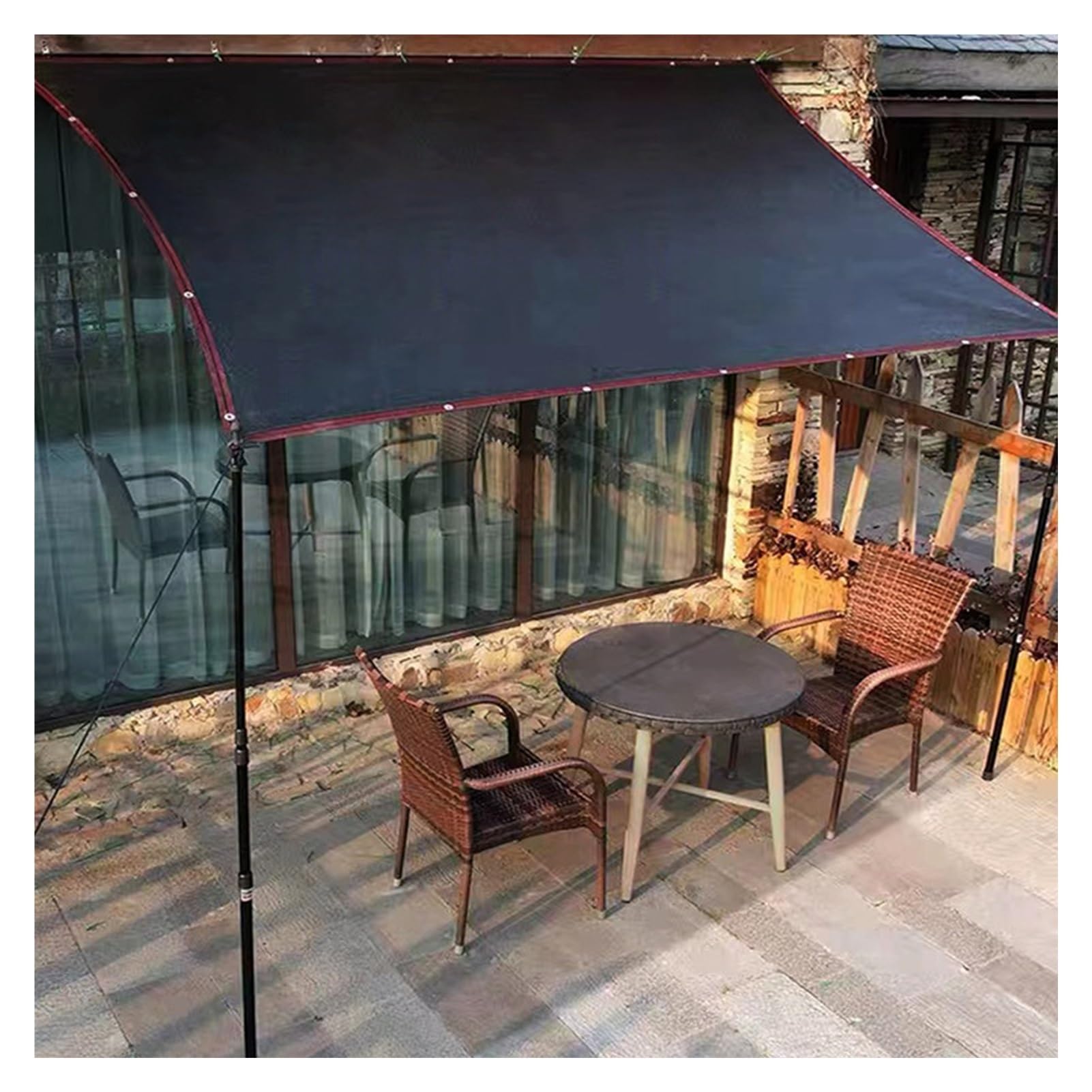 Toldo vela de jardín 90% sombra que reduce el calor en pérgolas de 2X7m