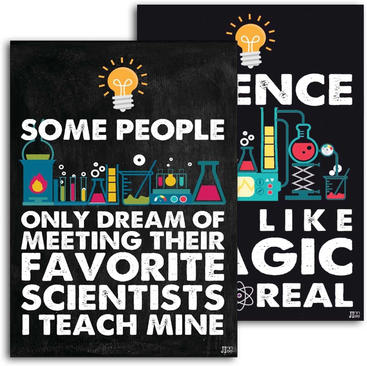 Jinniee Set 2pcs Science Posters for Classroom - Middle School & High School Science Classroom Decor