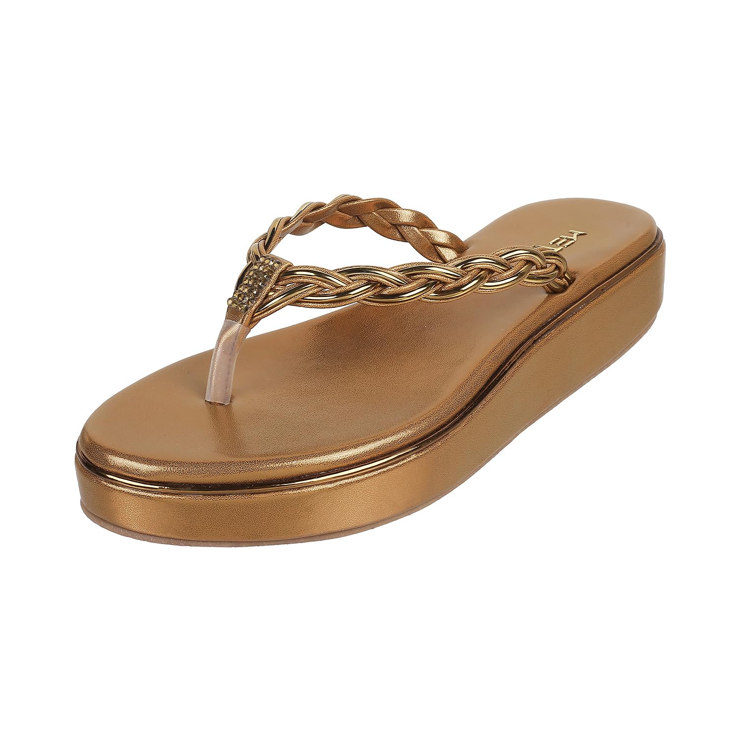 Metro Women Antic Gold Synthetic Leather Wedge Heel Slip-on Sandal UK/8 EU/41 (32-266) (B0CW1SD5KS) Amazon Price History, Amazon Price Tracker