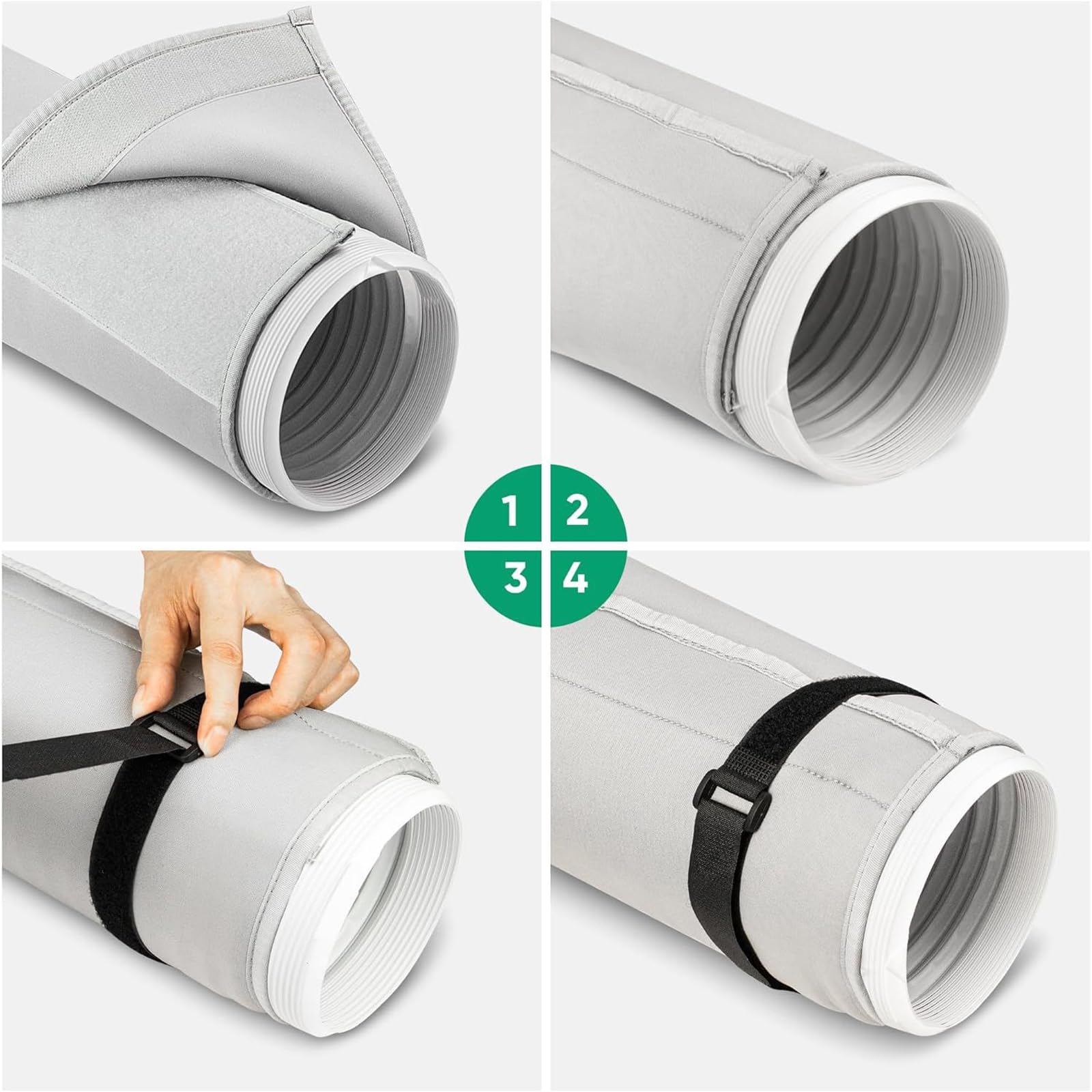150 x 50 cm - Tuyau d'évacuation d'air - Accessoire pour climatisation portable - Housse de protection pour climatisation - Housse de protection pour climatisation et 5,9"