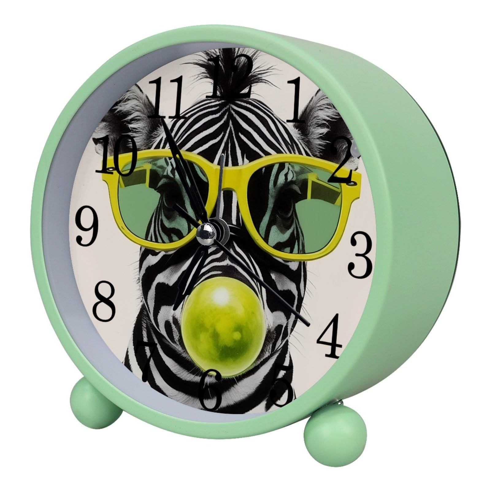 etoenbrc Watercolor Butterfly Silent Analog Alarm Clock Small Battery Operated Clock Slient Plastic Table Clock for Living Room Bedroom Color156