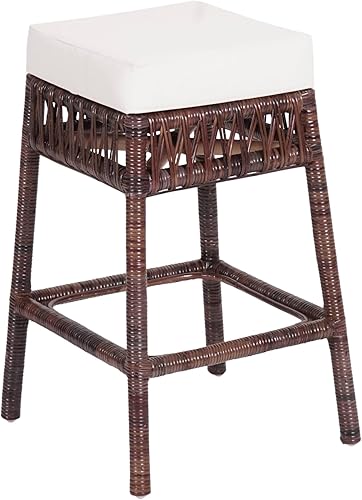 JONATHAN Y CSL1100A Bali - Taburete de mimbre sin espalda de 25.5 pulgadas para el hogar, cocina, comedor, espacios de trabajo, cafeterías y