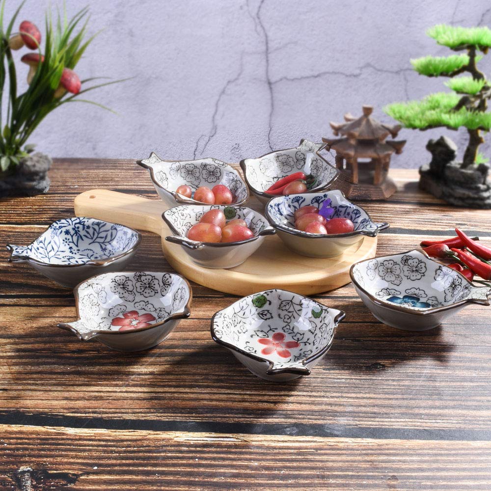 Amazon.co.jp: 国産醤油皿 8点セット セラミック醤油皿 : Home & Kitchen
