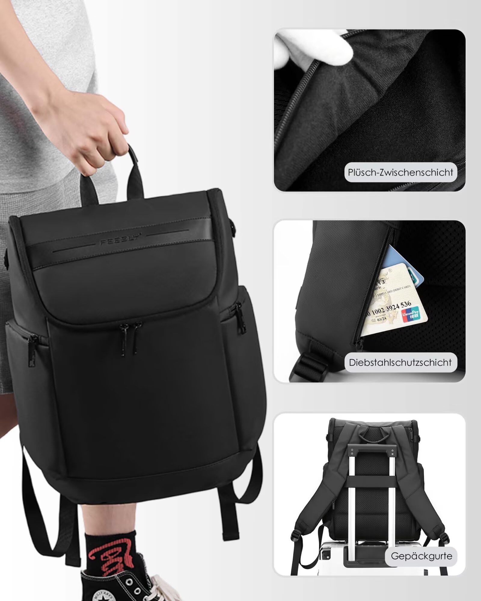 Mochila Hombre Mujer Impermeable Mochila Portatil 15.6 con Puerto USB Mochilas Antirrobo Casual Mochilas para Portatil Para los estudios Viaje