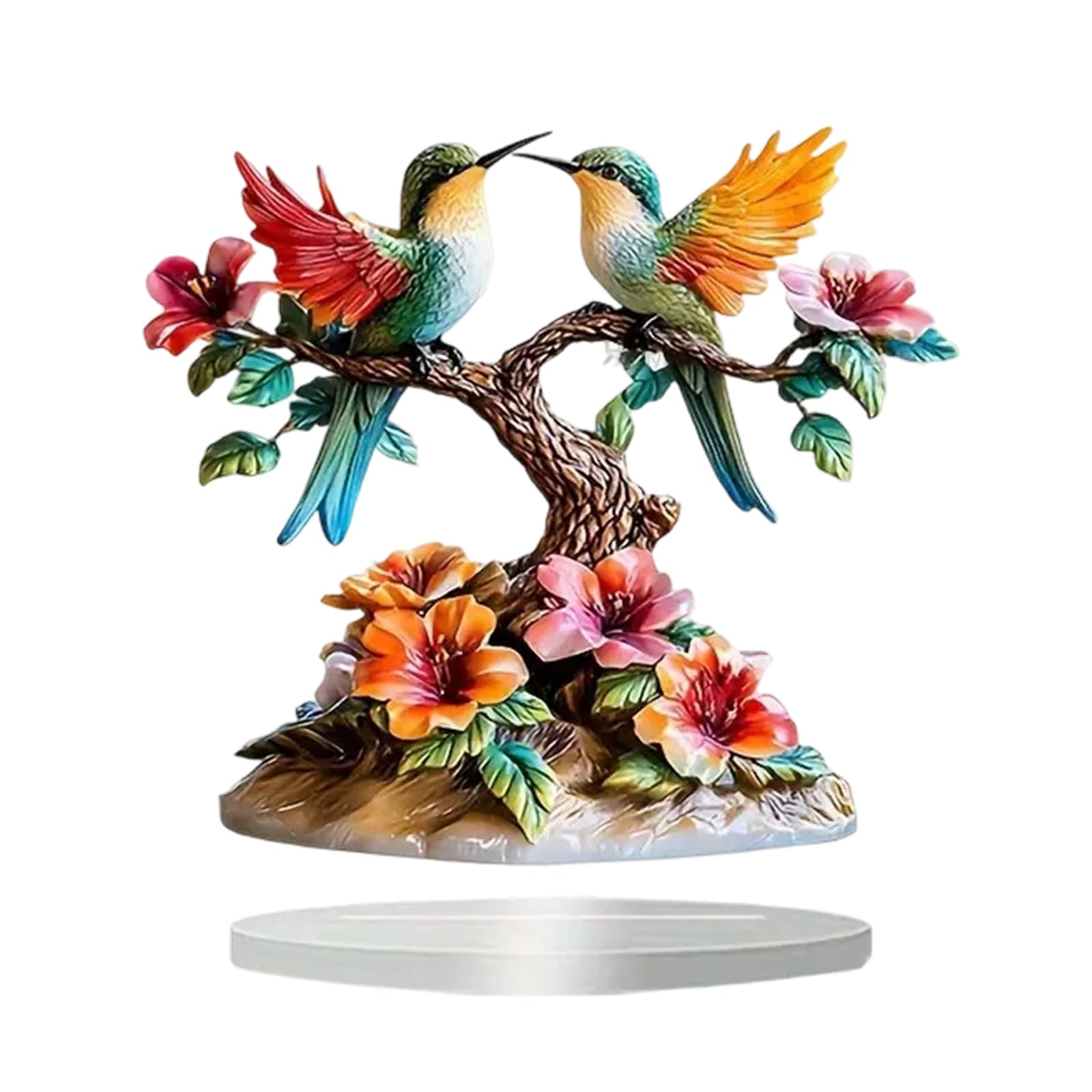 CRFFZ Bird Statue Figurine with Branch for Table Centerpiece Decor Flower Bird Statue Figurine with Branch for Table Centerpiece Decor