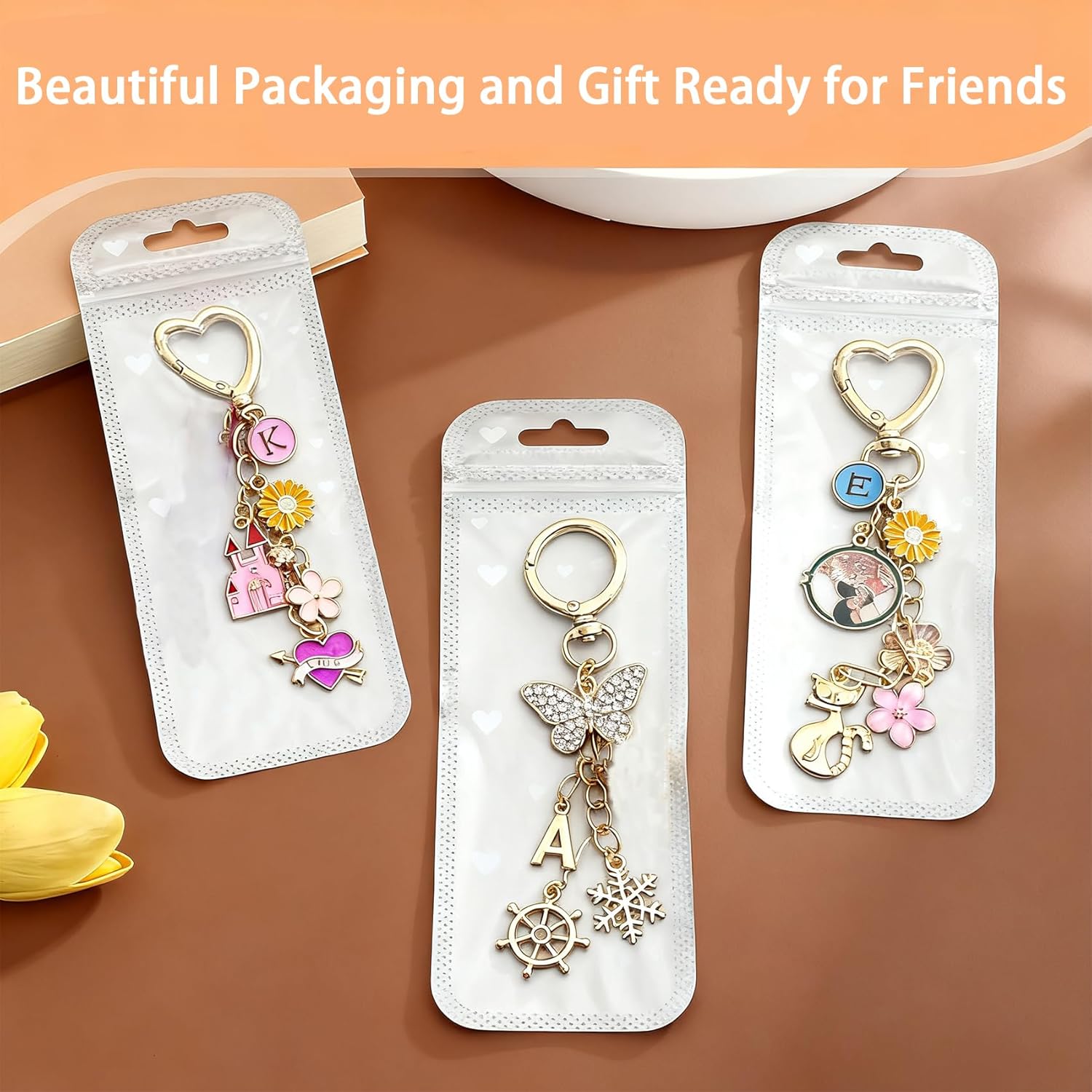 Thmxit 537PCS Charms Lip Gloss Keychain Making Kit, Bag Charm Kit Including 198 Charms, 24 Keychain Clips, 25 Extender Chains, Jewelry Plier Jewelry Making Kit for DIY Keychains Making Supplies - Image 4