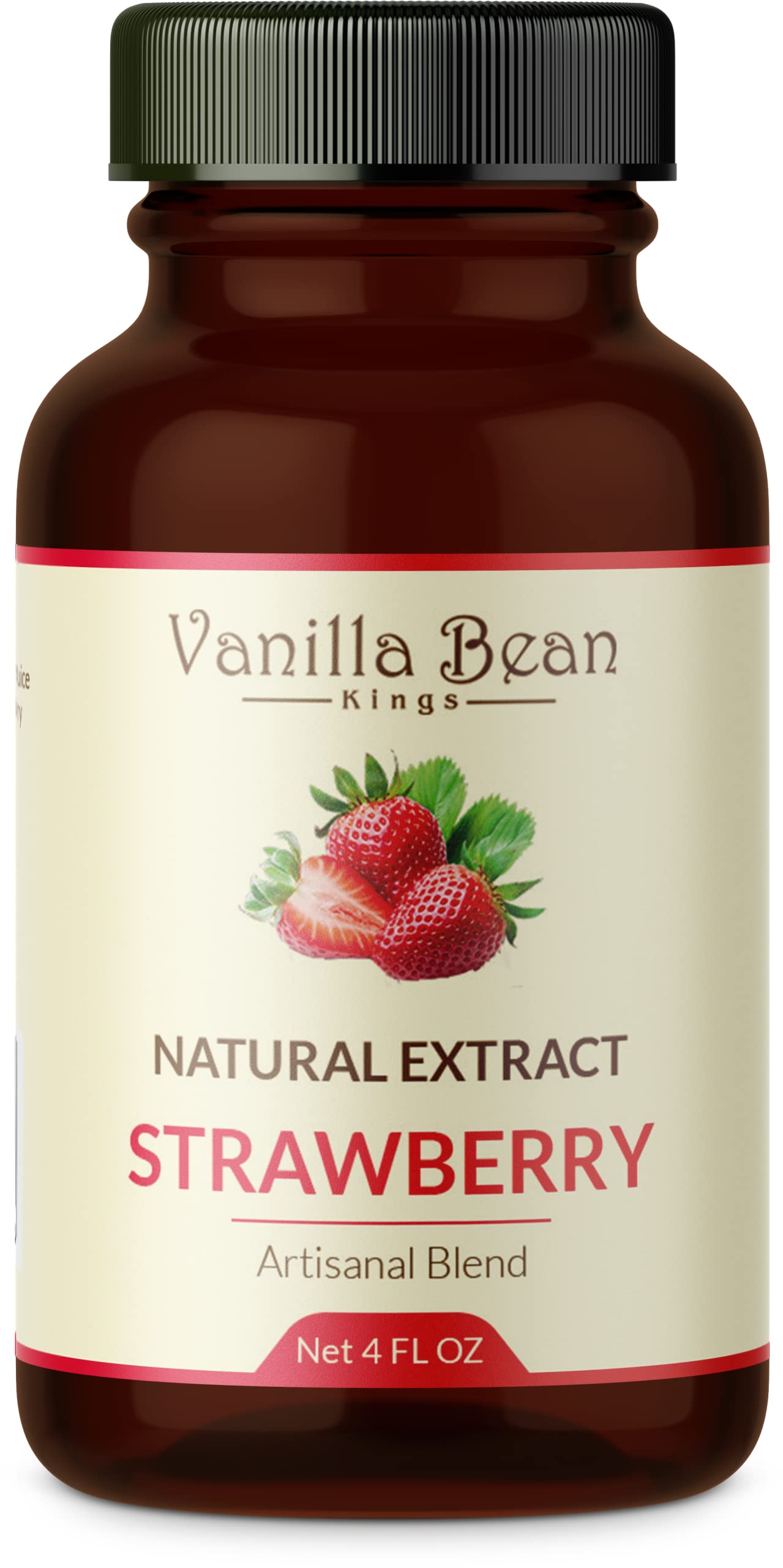Natural Strawberry Extract for Baking and Flavoring - 4 OZ - Premium Quality Natural Flavors for Baked Goods, Desserts, & Cooking