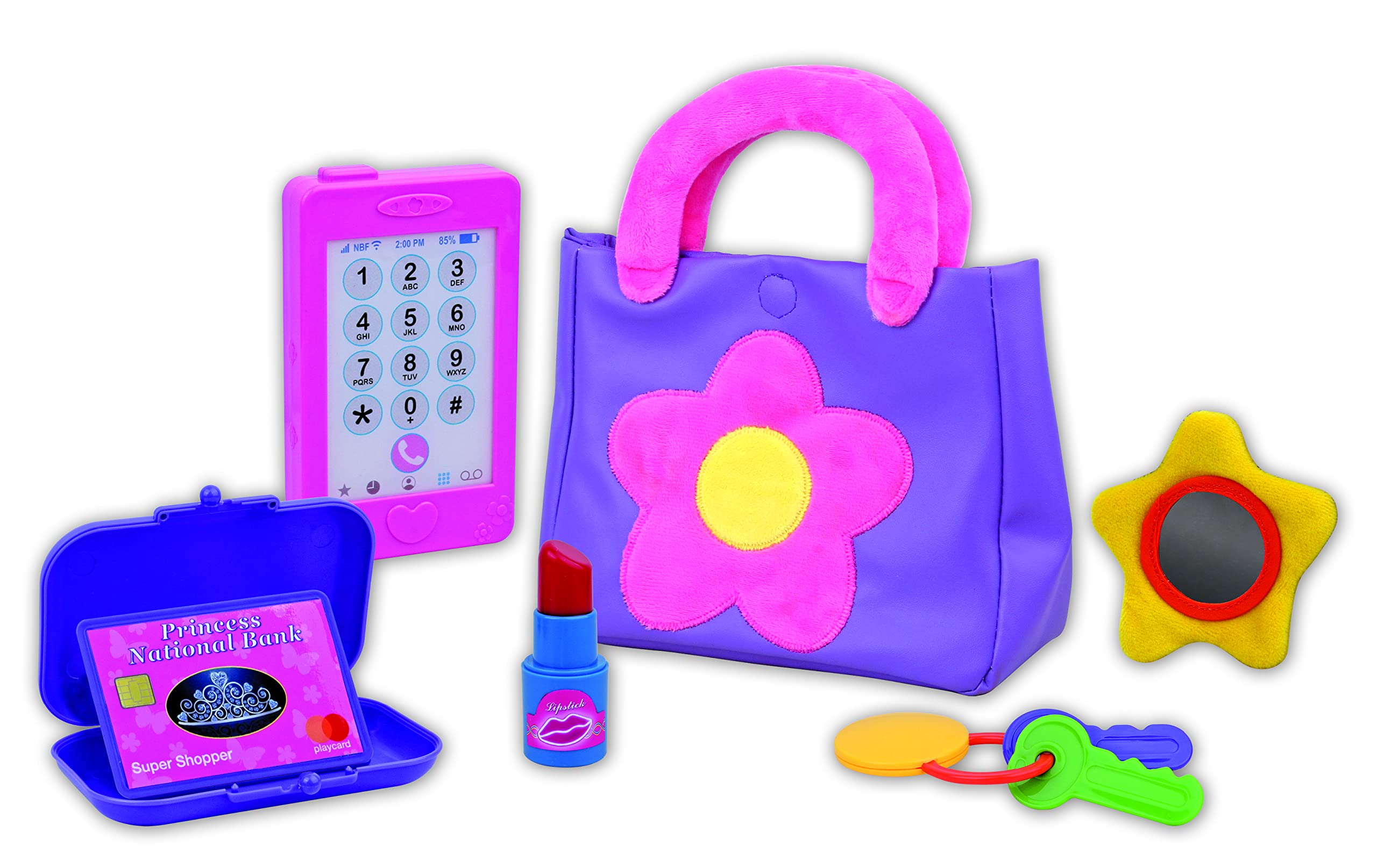 Nothing But Fun Toys Let's Pretend Play Purse Set Designed for Children Ages 2+ Years, Multi