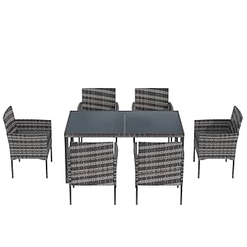 Charles Bentley | RATTAN 4 SEATER DINING TABLE - GREY | Grey | FRASERS