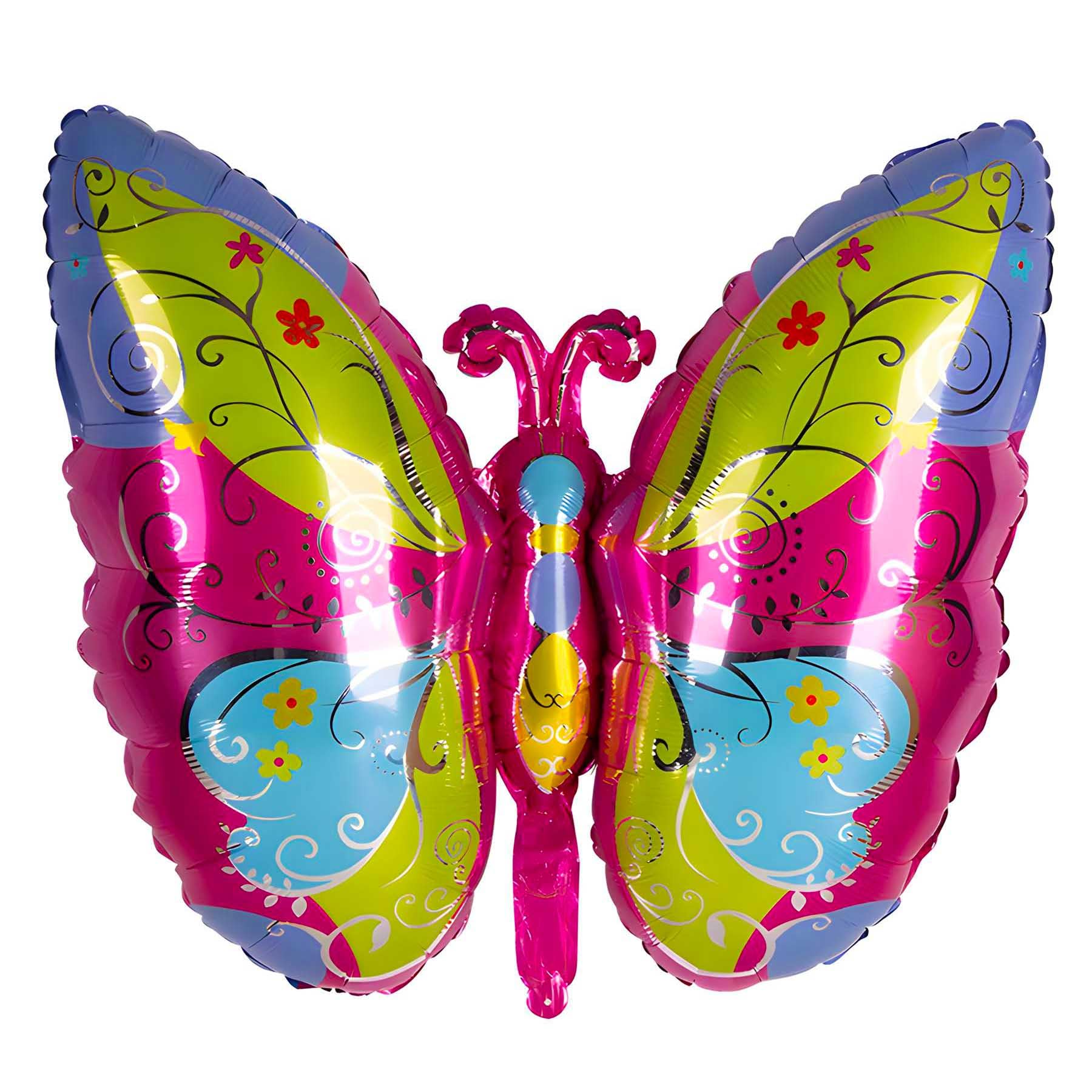 Colorful Butterfly Foil Balloon Animal Shape 36 x 27.5 Inches Ideal for Kids Parties, Birthdays, Parties and Events Decorations