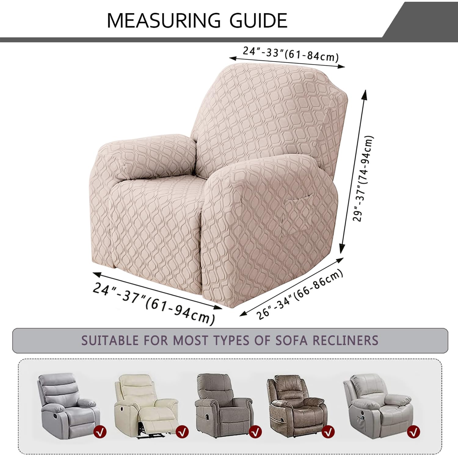 OKUYUK Recliner Chair Cover - Image 3