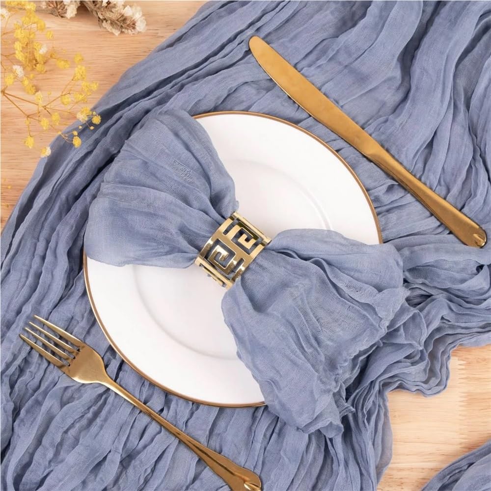 12PCSs,Gauze Napkins For Wedding Decoration Dinner Bridal Shower Birthday Party Table Decor(Red)