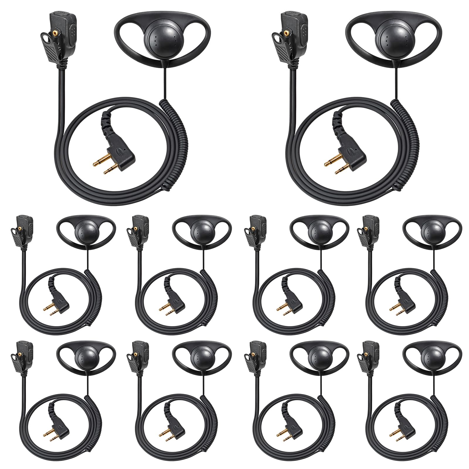 2-Pin Funkgeräte Headset mit Mikrofon PTT | Kompatibel mit Midland G7 pro G8 G9 pro M24 M24 Plus M48 M99 G6 XT G7 XTR | Security Softair