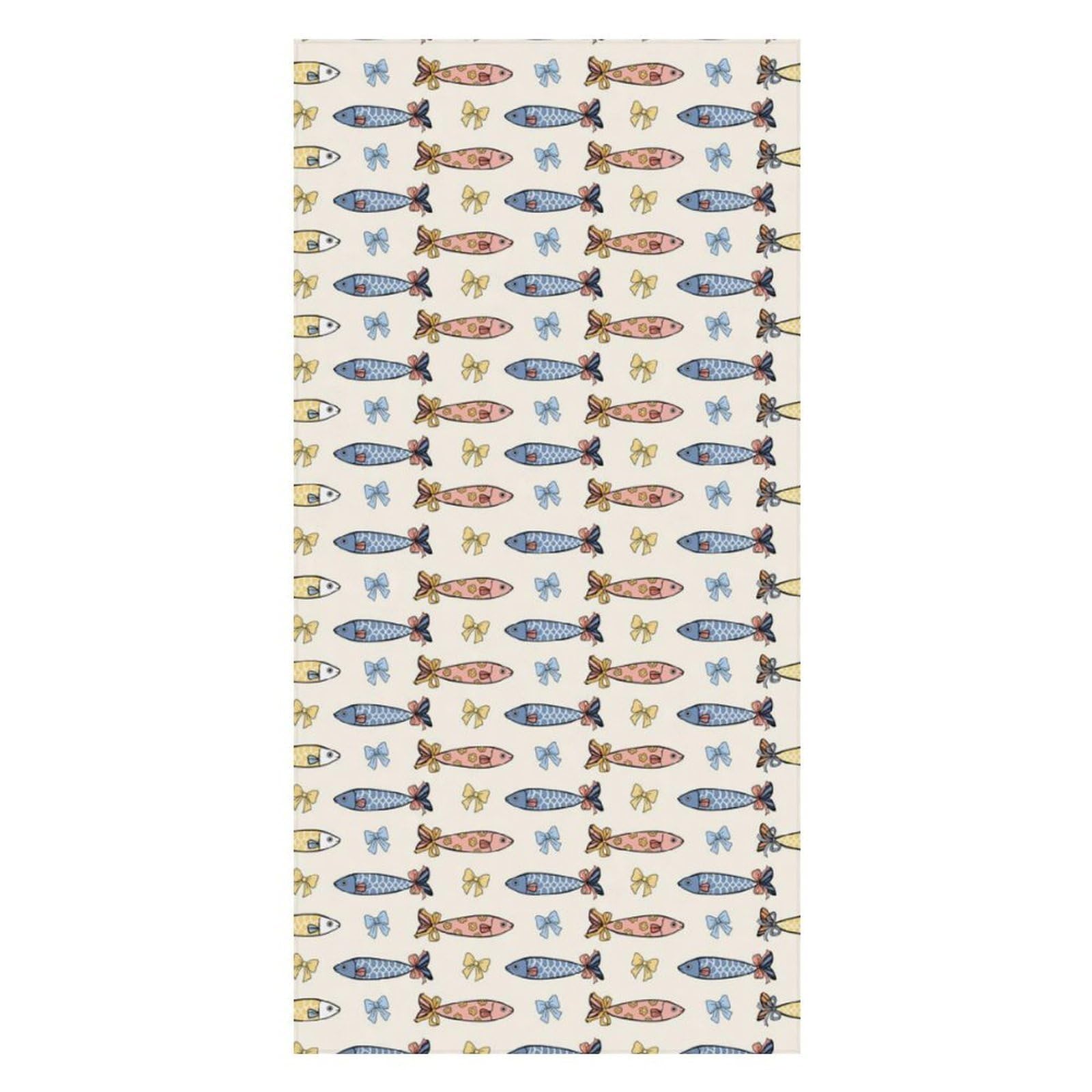 Anceky Beach Towel Quick-Dry Fish Bow Bath Towels Beach Towel Large Absorbent Bath Towel for Home Gym Travel 31 X 63 in