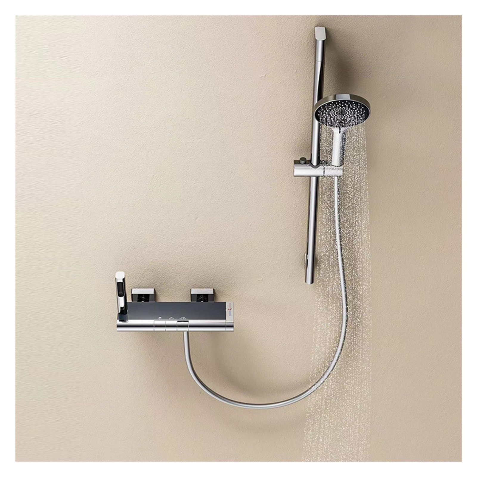 Mitigeur d'eau chaude et froide avec ensemble de douche relevable triple cuivre