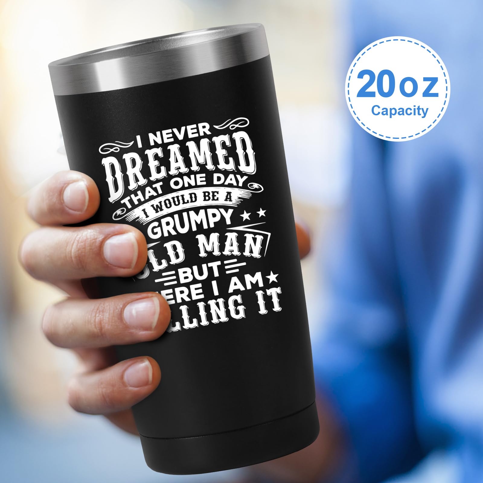 Livole Funny Gifts for Dad Grandpa, Uncle, Grumpy Old Man, Christmas Presents for Him Boss, Novelty Mugs, Old Men - Image 3