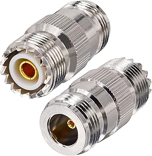 BOOBRIE 2PCS RF Coaxial Coax Adapter N Female to UHF Female SO-239 Connector N to SO239 UHF Female Jack for WiFi Antenna, CB Radio, Analyzer, Coaxial Cable