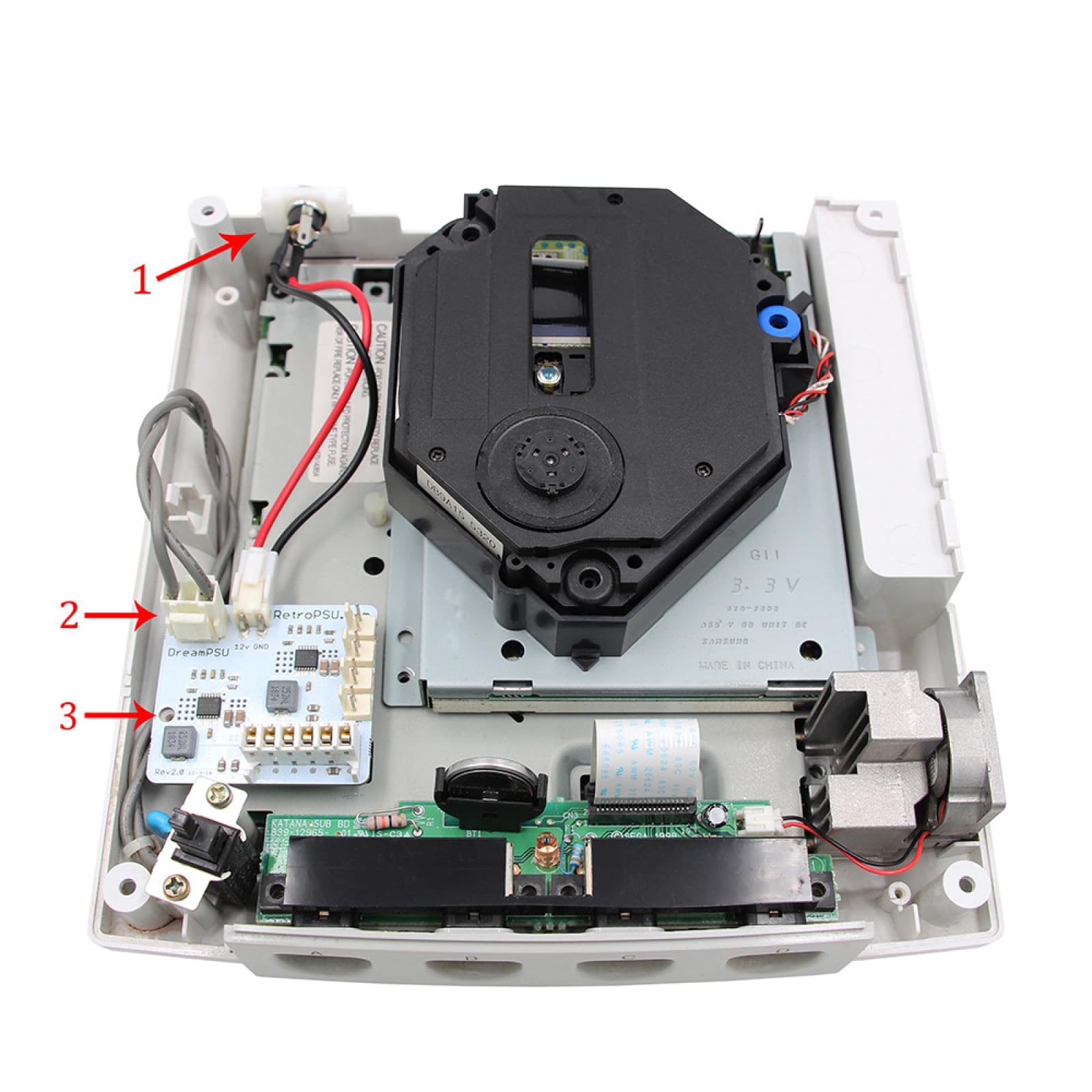 Rev2.0 Kit d'alimentation de rechange pour console SEGA Dreamcast 12 V Plug and Play