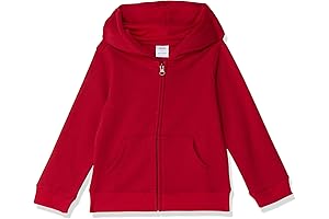 Red Zip-up Fleece Hoodie for Girls and Toddlers