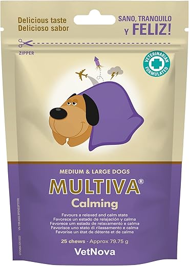 Multiva – Alimento complementario para perros medianos/grandes Multiva Calming 25 chews.
