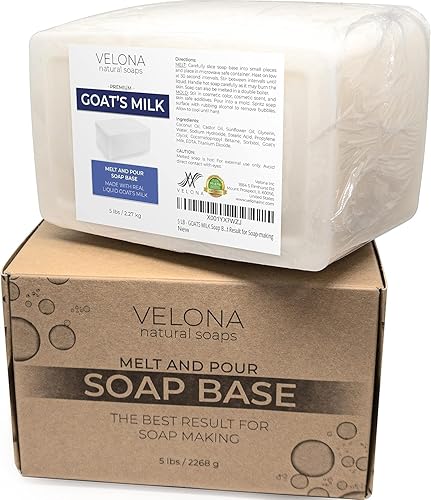 Miniatura 5 de velona Base de jabón de leche de cabra de 5 libras sin SLS/SLES | Derretir y verter | Barras naturales para el mejor resultado para la fabricación